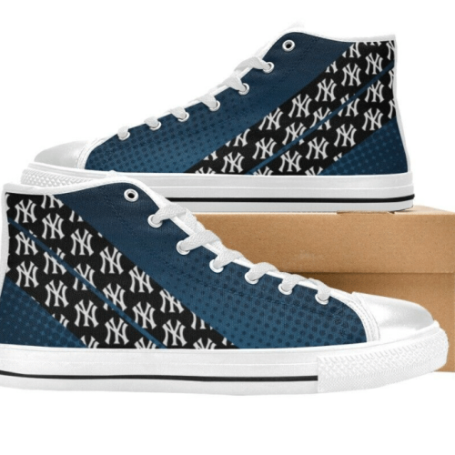 New York Yankees MLB Baseball Custom Canvas High Top Shoes