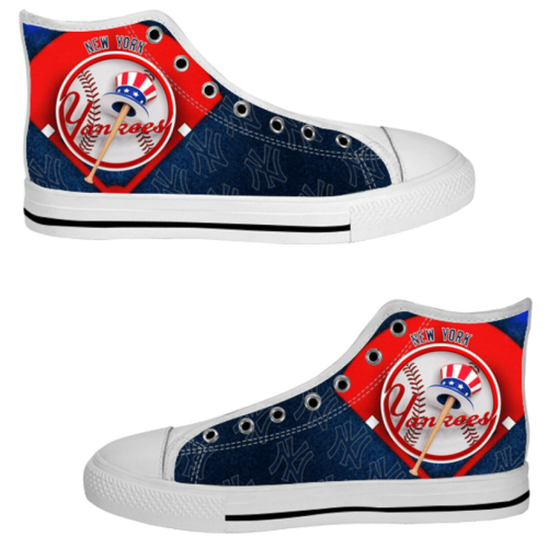 New York Yankees MLB Baseball Custom Canvas High Top Shoes HT1084