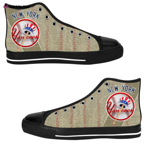 New York Yankees MLB Baseball Custom Canvas High Top Shoes HT1160