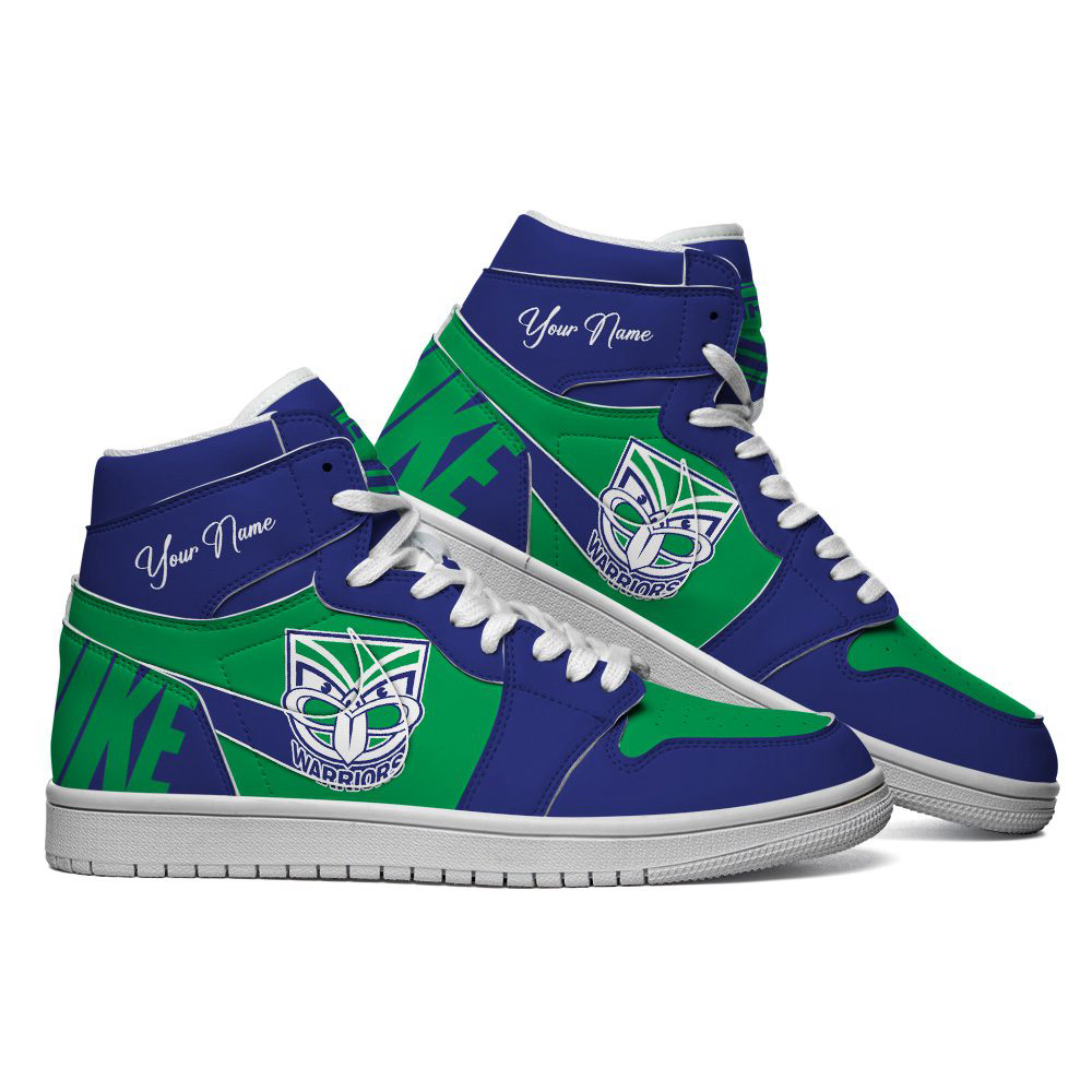 New Zealand Warriors Custom Name NRL Air Jordan 1 Sneakers High Top For Fans