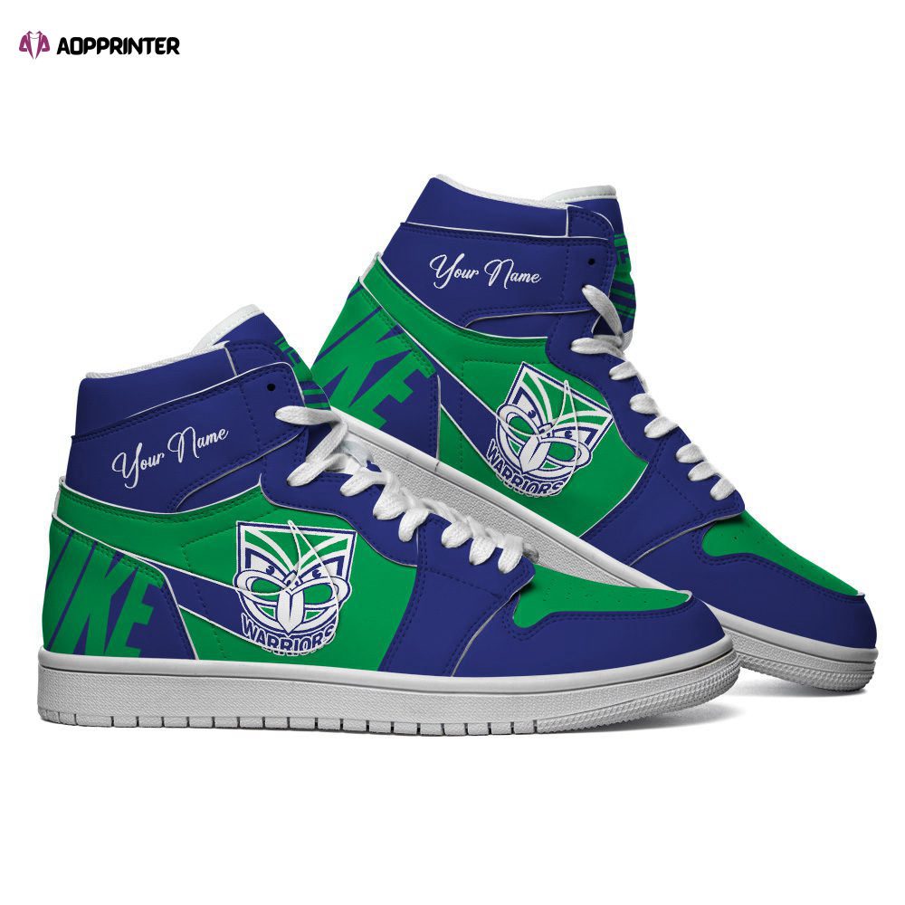 New Zealand Warriors Custom Name NRL Air Jordan 1 Sneakers High Top For Fans