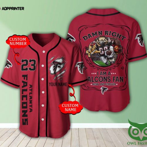 NFL Atlanta Falcons Custom Name Number Mascot Baseball Jersey Unisex Shirt