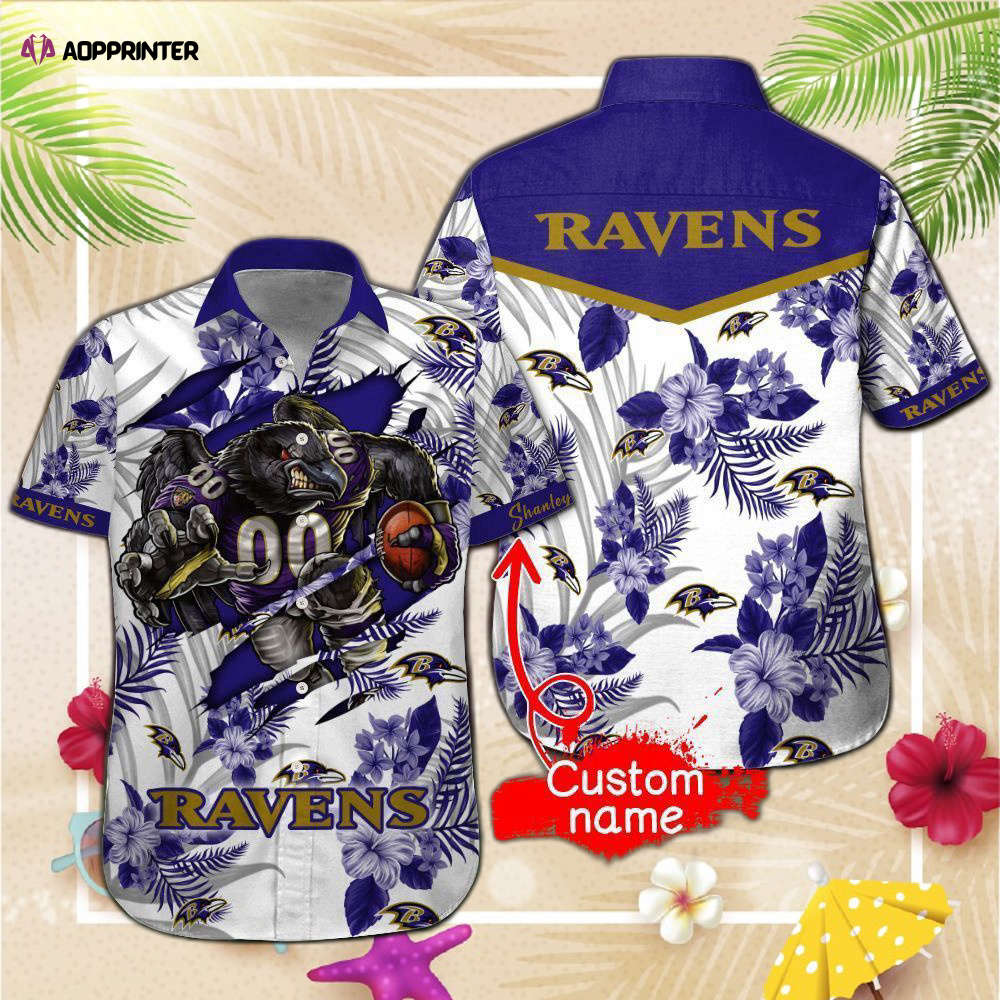 NFL Baltimore Ravens Gift For Fan Personalized Hawaiian