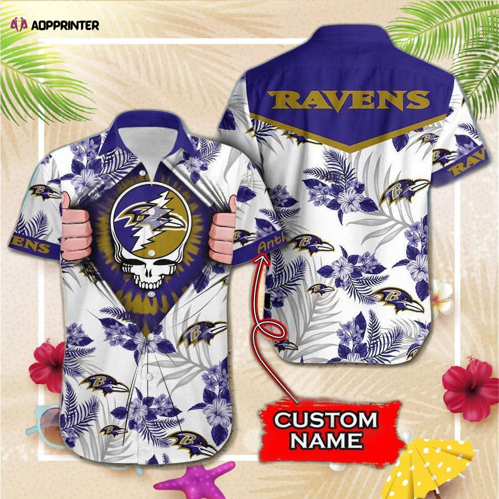 NFL Baltimore Ravens Grateful Dead Gift For Fan Personalized Hawaiian