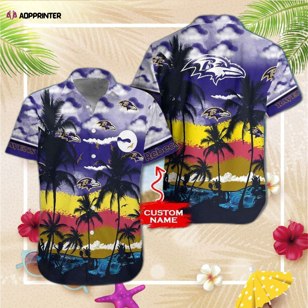 NFL Baltimore Ravens Hawaiian  Shirt And Shorts