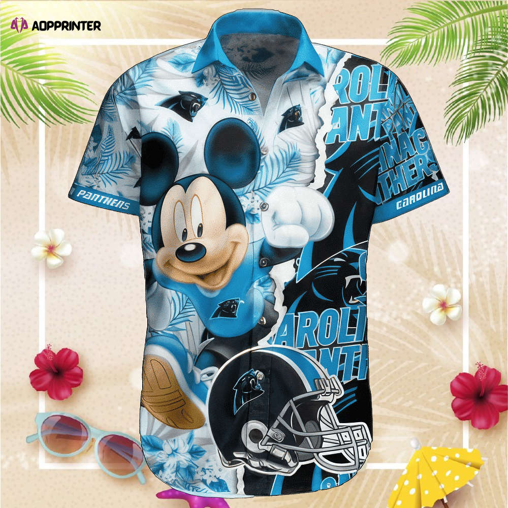 NFL Carolina Panthers Hawaiian  Shirt Style Short Sleevekull All over print