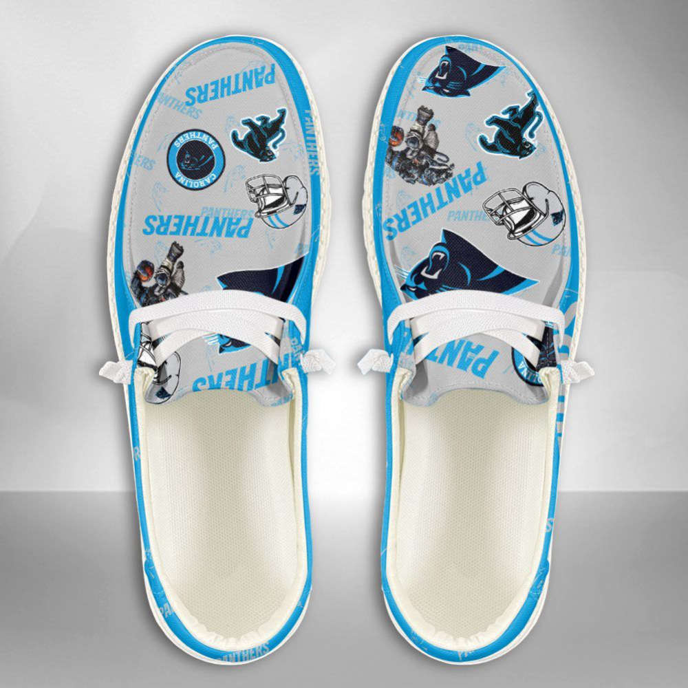 NFL Carolina Panthers Hey Dude Shoes Wally Lace Up Loafers Moccasin Slippers HDS0181