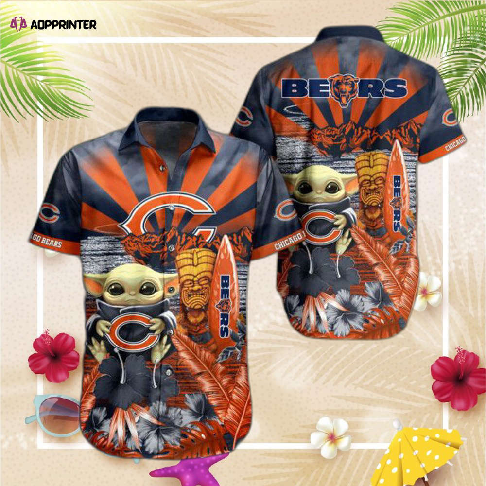 NFL Chicago Bears Hawaiian  Shirt Baby Yoda Style Summer