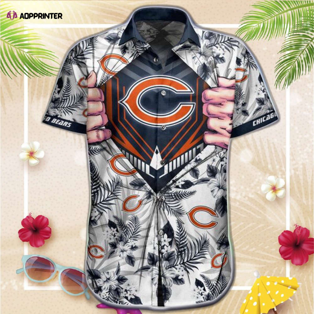 NFL Chicago Bears Hawaiian Shirt Short Kingkong Godzilla