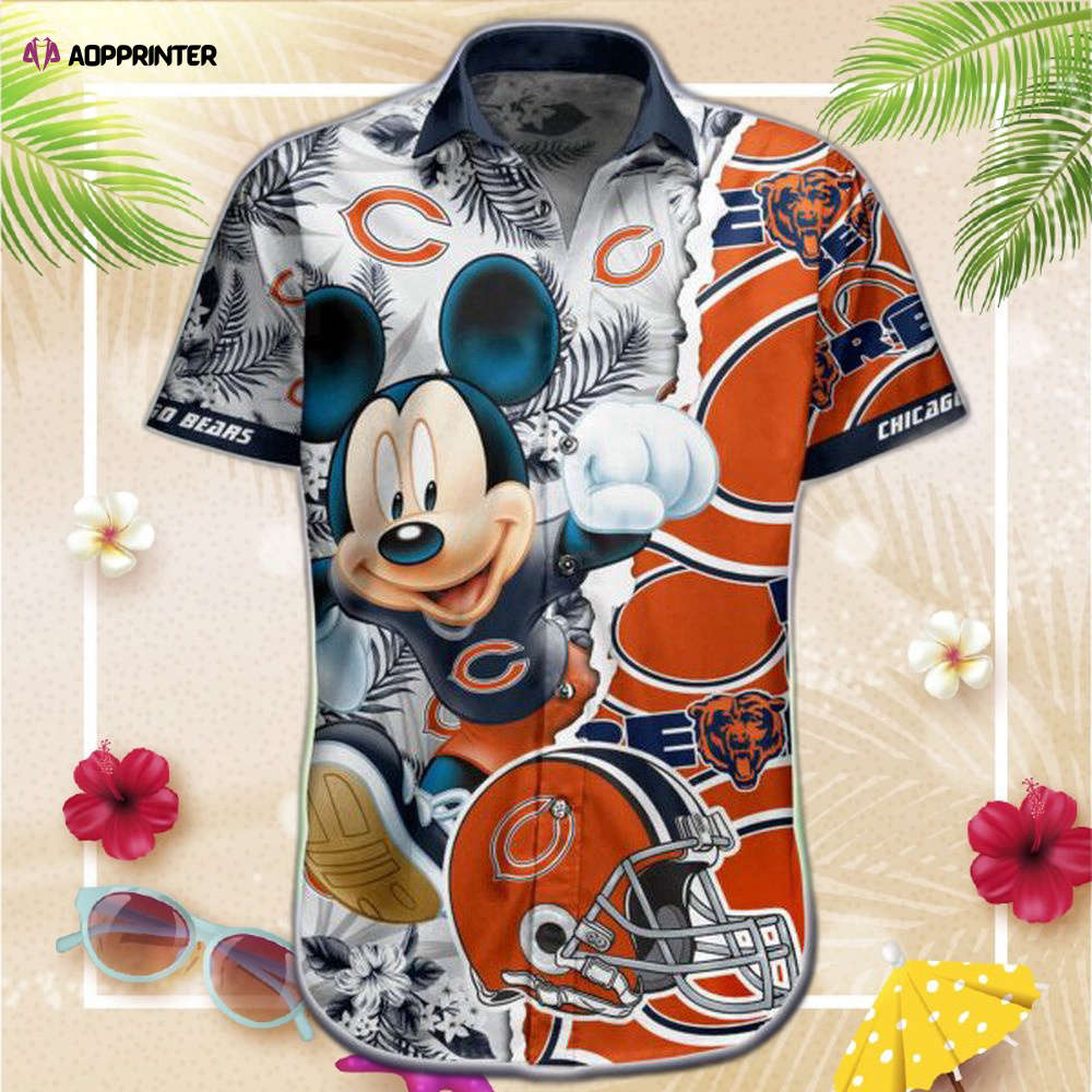 NFL Chicago Bears Hawaiian  Shirt Short Mickey All over print