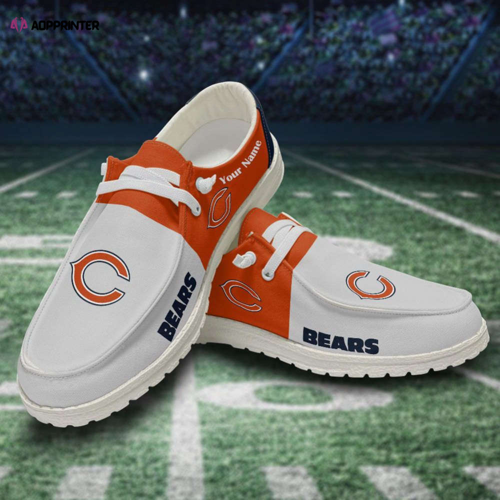 NFL Chicago Bears Hey Dude Shoes Wally Lace Up Loafers Moccasin Slippers