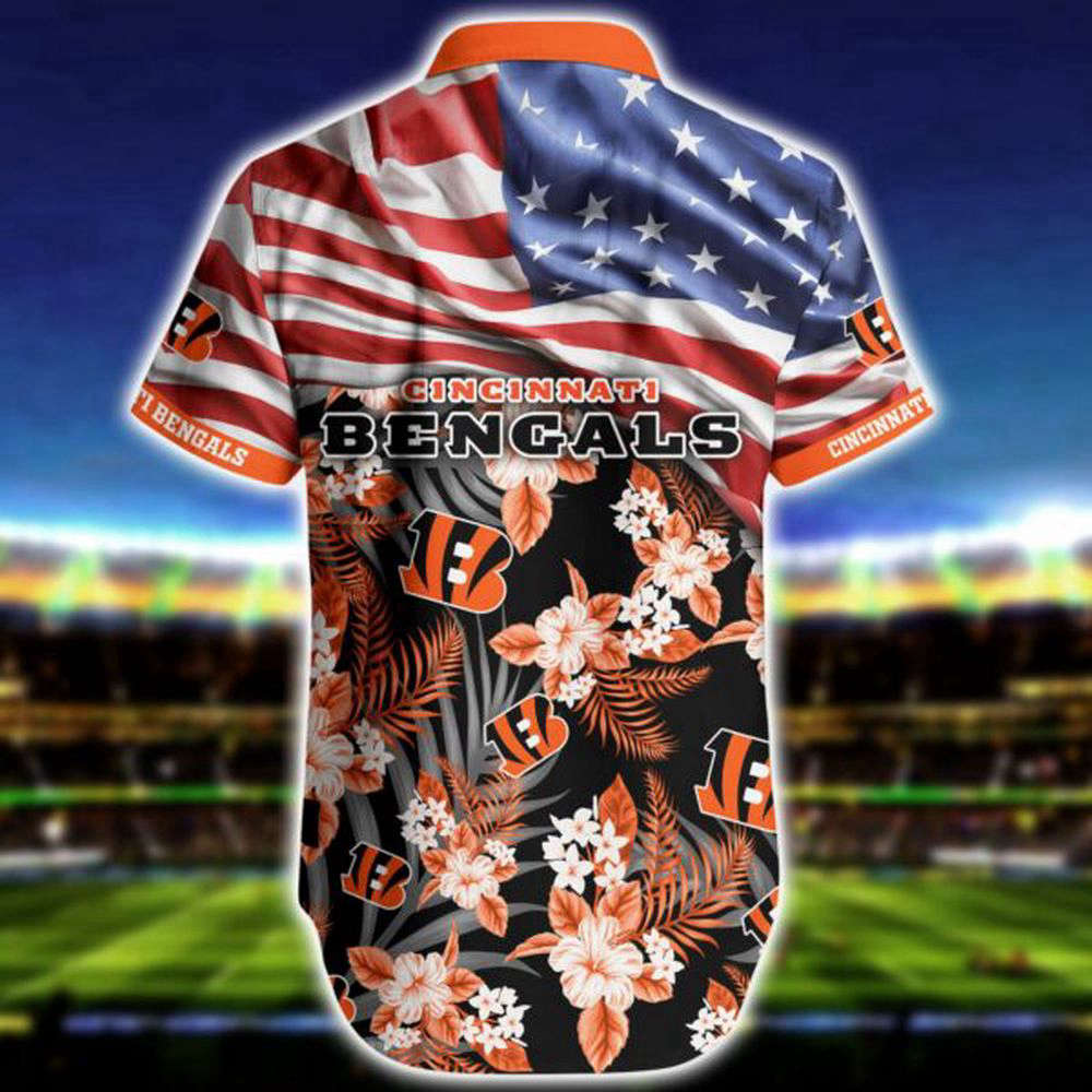 NFL Cincinnati Bengals Hawaiian Shirt Short Flag