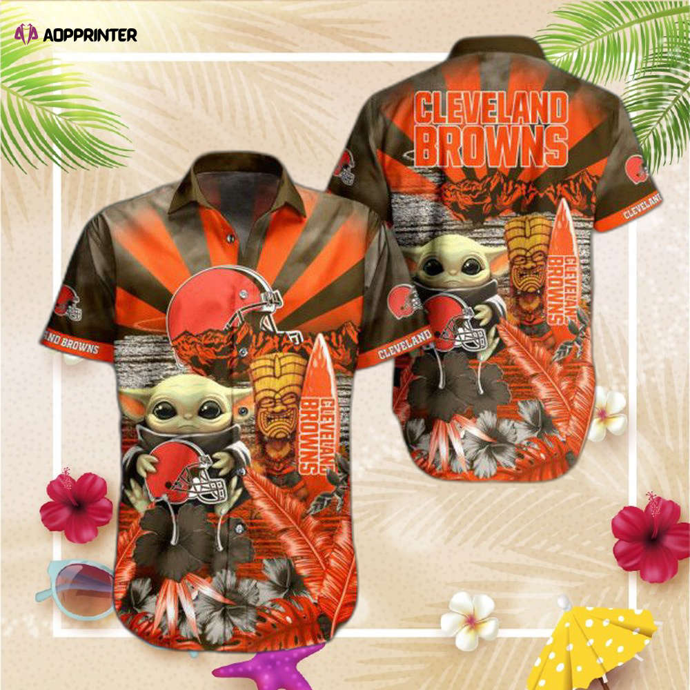 NFL Cleveland Browns Hawaiian Shirt Baby Yoda Style