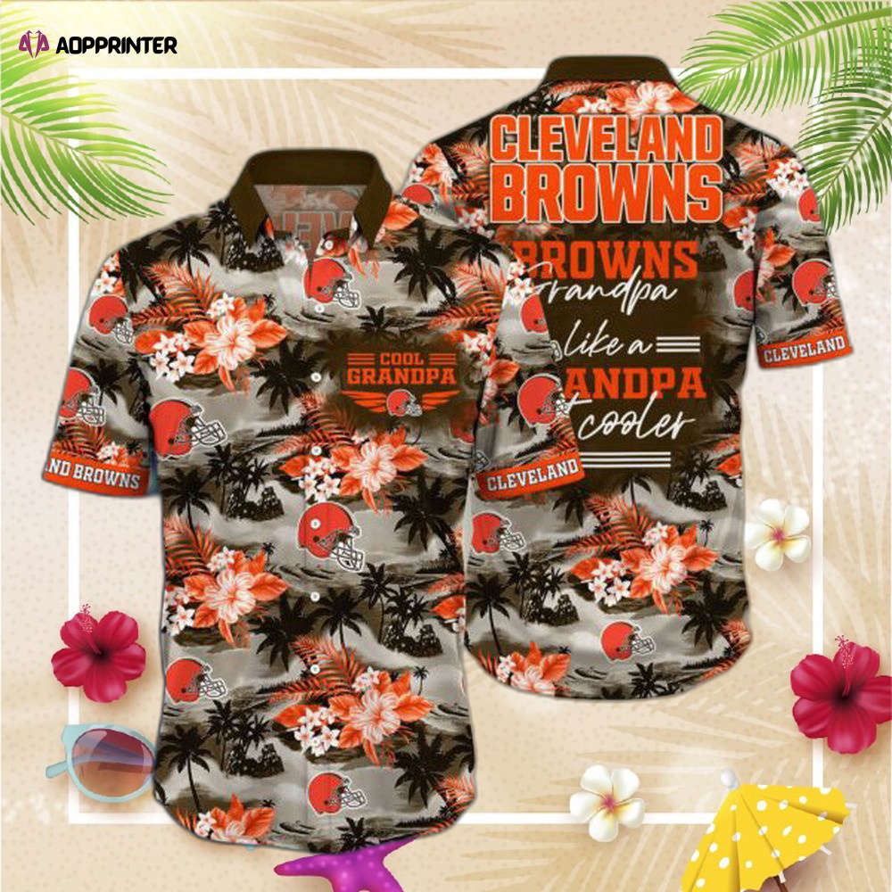 NFL Cleveland Browns Hawaiian Shirt For Grandparent New