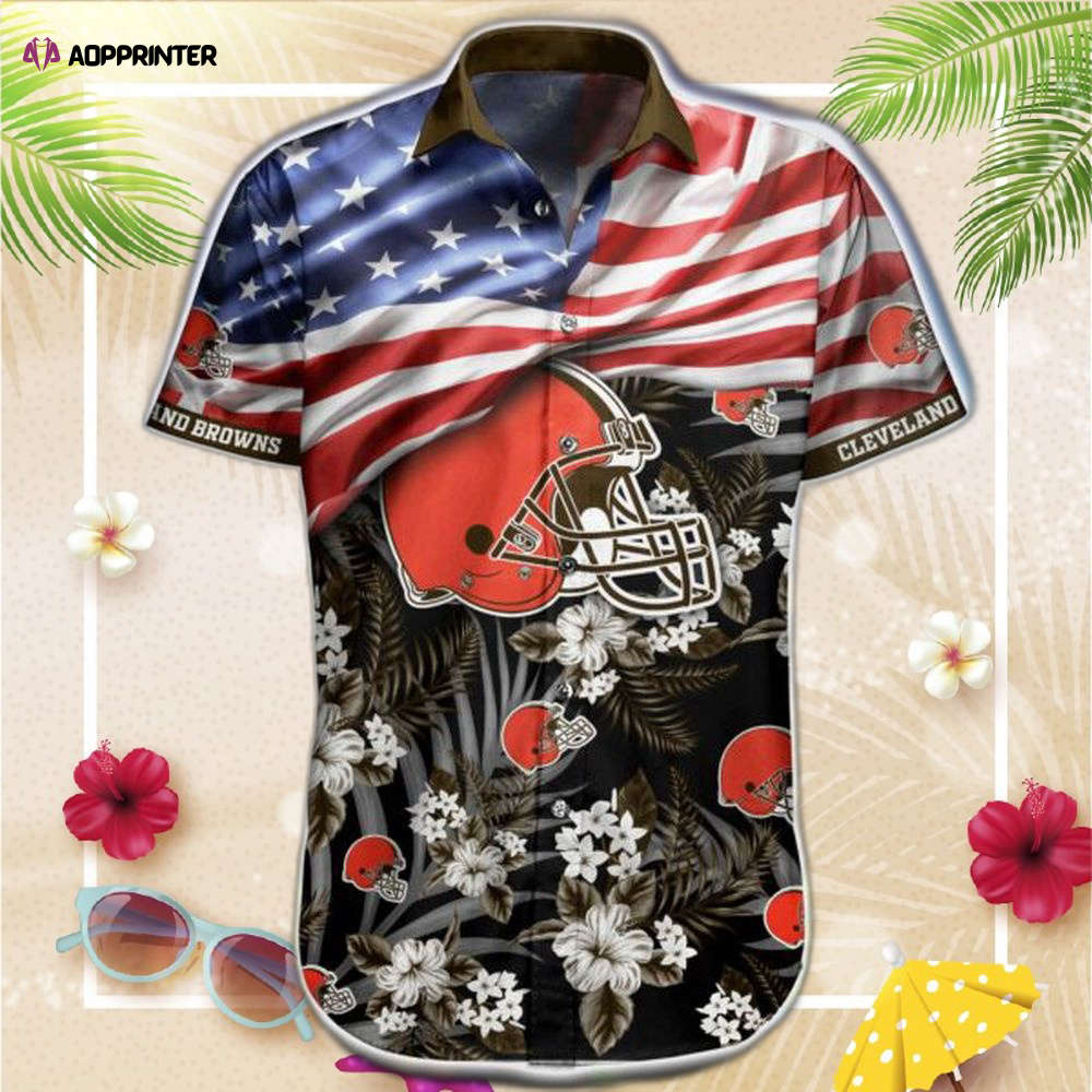 NFL Cleveland Browns Hawaiian Shirt Short Flag