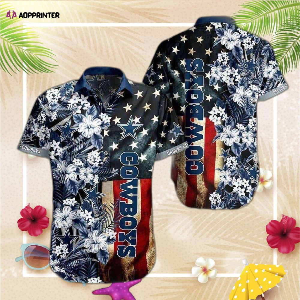 NFL Dallas Cowboys Hawaiian Shirt Flag Flower