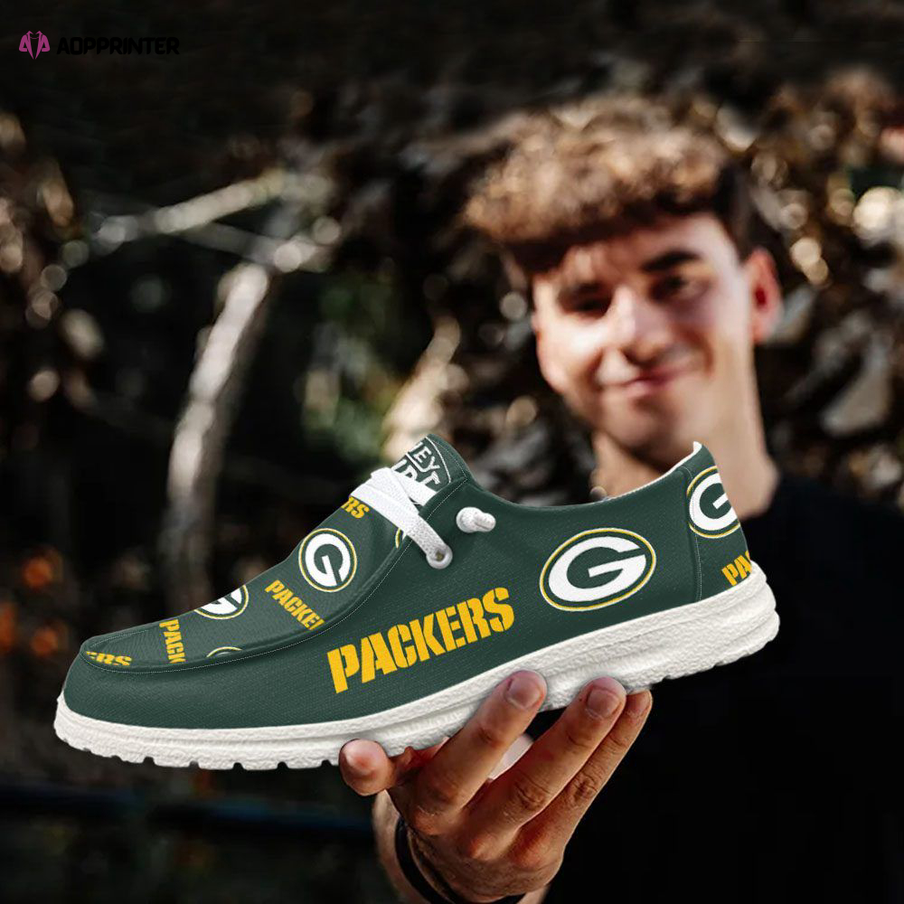 NFL Green Bay Packers Hey Dude Shoes Wally Lace Up Loafers Moccasin Slippers Fan Gifts