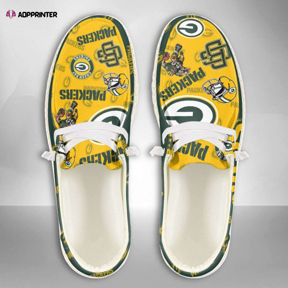 NFL Green Bay Packers Hey Dude Shoes Wally Lace Up Loafers Moccasin Slippers HDS0396