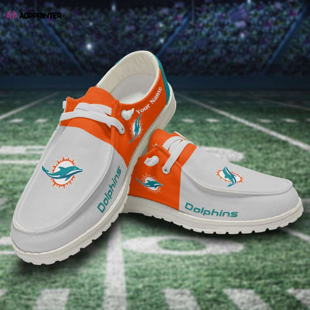 NFL Miami Dolphins Hey Dude Shoes Wally Lace Up Loafers Moccasin Slippers HDS0640