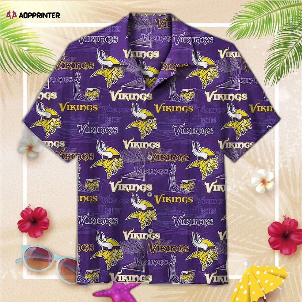 NFL Minnesota Vikings logo Hawaiian shirt