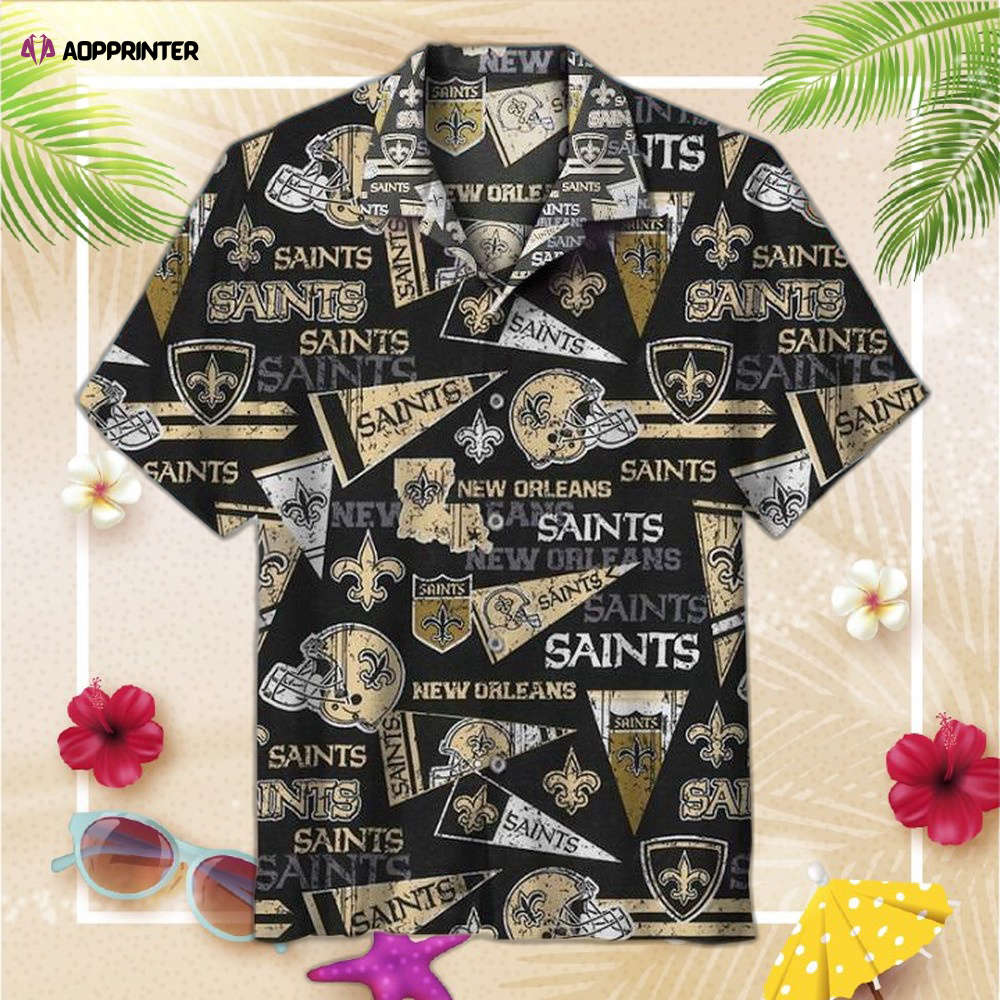 NFL New Orleans Saints Casual Hawaiian Shirt Short Sleeve