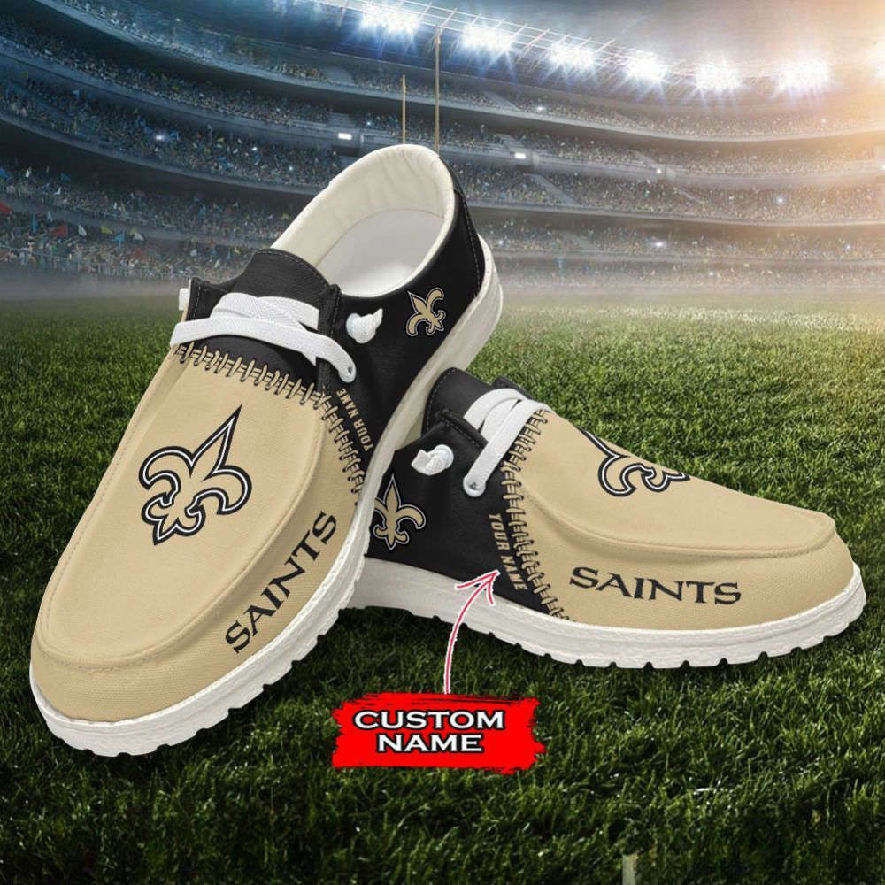 NFL New Orleans Saints Hey Dude Shoes Wally Lace Up Loafers Moccasin ...