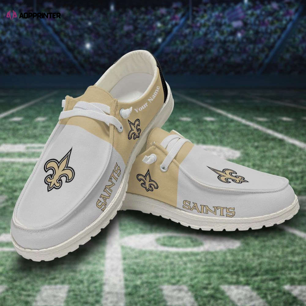 NFL New Orleans Saints Hey Dude Shoes Wally Lace Up Loafers Moccasin Slippers