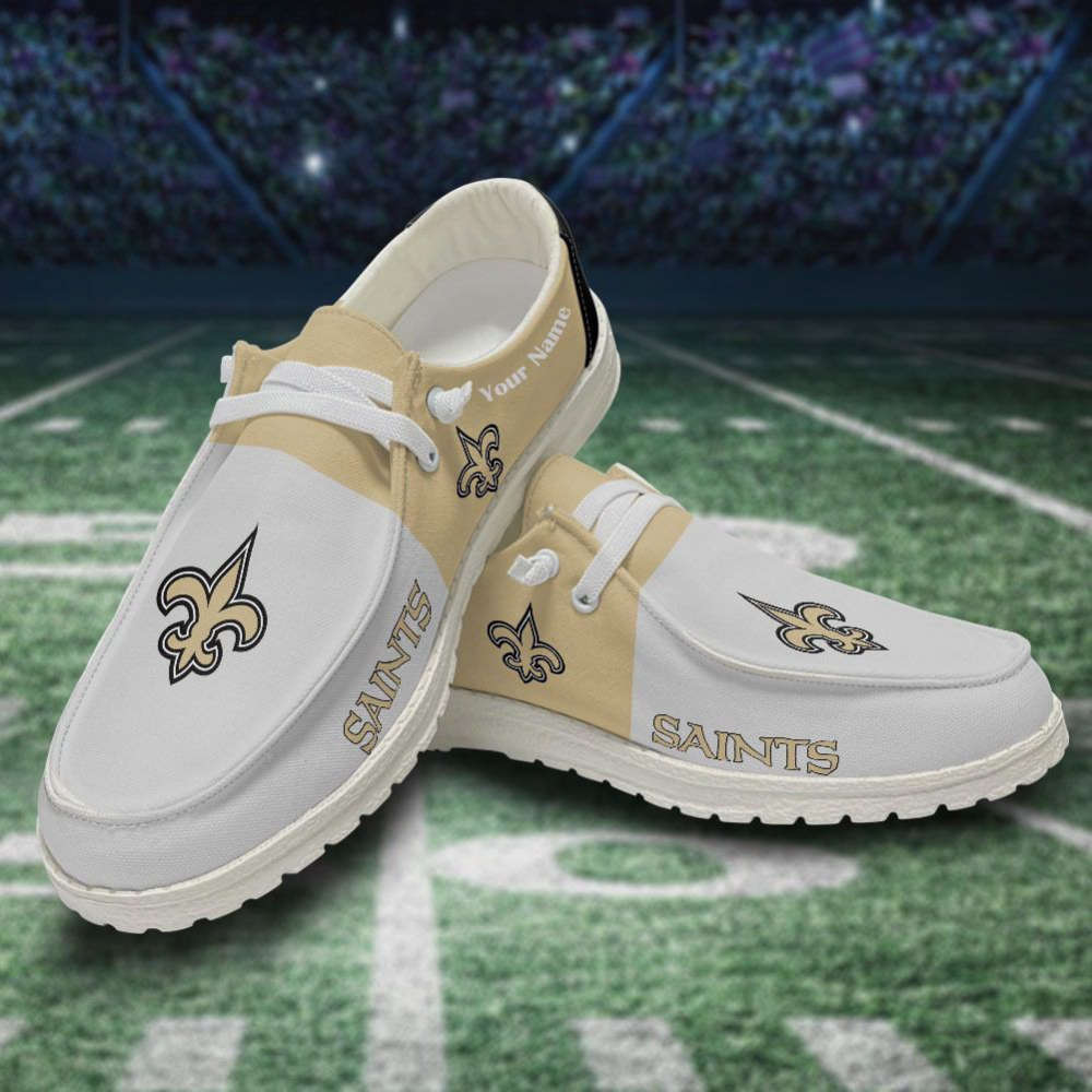 NFL New Orleans Saints Hey Dude Shoes Wally Lace Up Loafers Moccasin Slippers