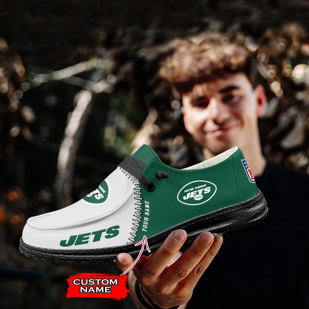 NFL New York Jets Hey Dude Shoes Wally Lace Up Loafers Moccasin Slippers