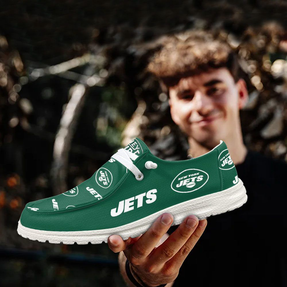 NFL New York Jets Hey Dude Shoes Wally Lace Up Loafers Moccasin Slippers HDS0807