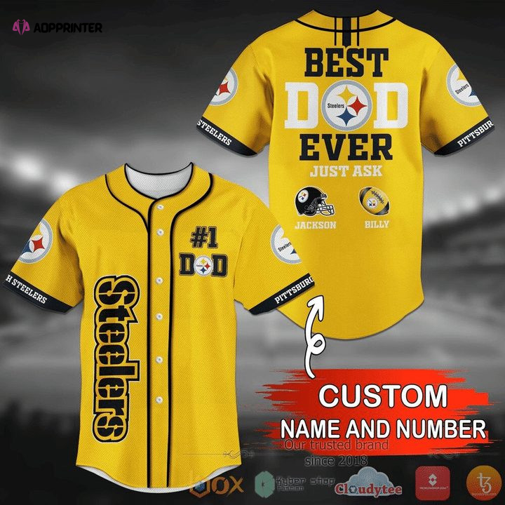NFL Pittsburgh Steelers Custom Name Number Golden Baseball Jersey Unisex Shirt