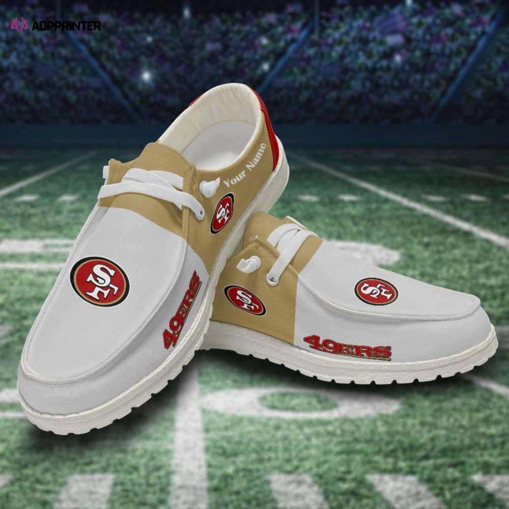 NFL San Francisco 49ers Hey Dude Shoes Wally Lace Up Loafers Moccasin Slippers HDS1054