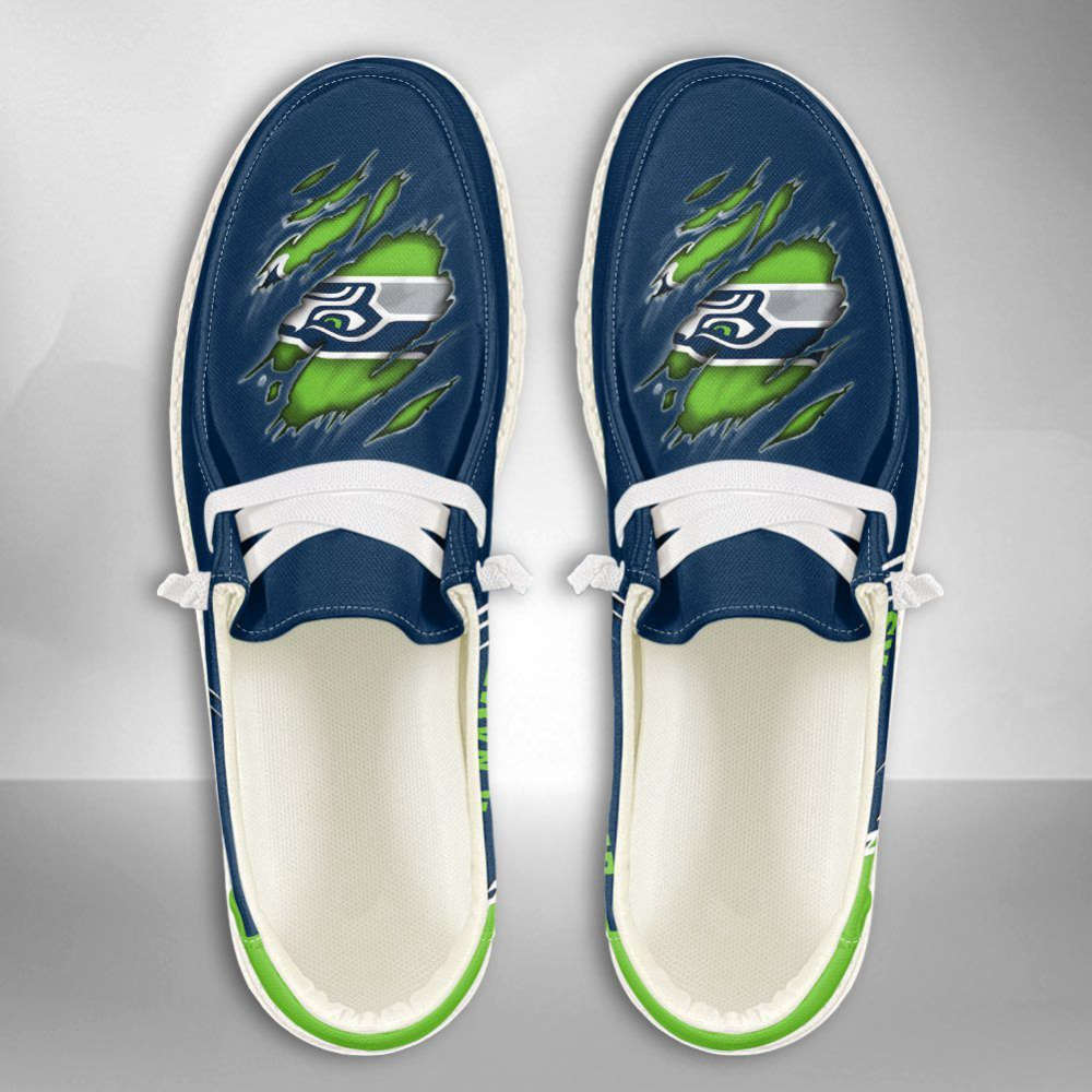 NFL Seattle Seahawks Hey Dude Shoes Wally Lace Up Loafers Moccasin Slippers HDS1063