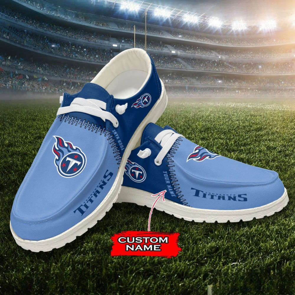 NFL Tennessee Titans Hey Dude Shoes Wally Lace Up Loafers Moccasin Slippers