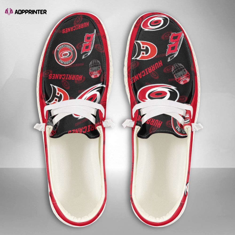 NHL Carolina Hurricanes Hey Dude Shoes Wally Lace Up Loafers Moccasin Slippers