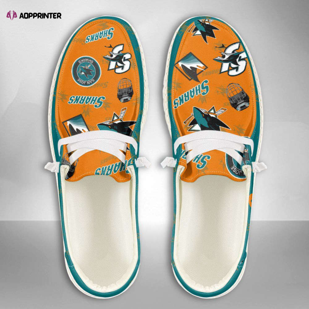 NHL San Jose Sharks Hey Dude Shoes Wally Lace Up Loafers Moccasin Slippers Gifts