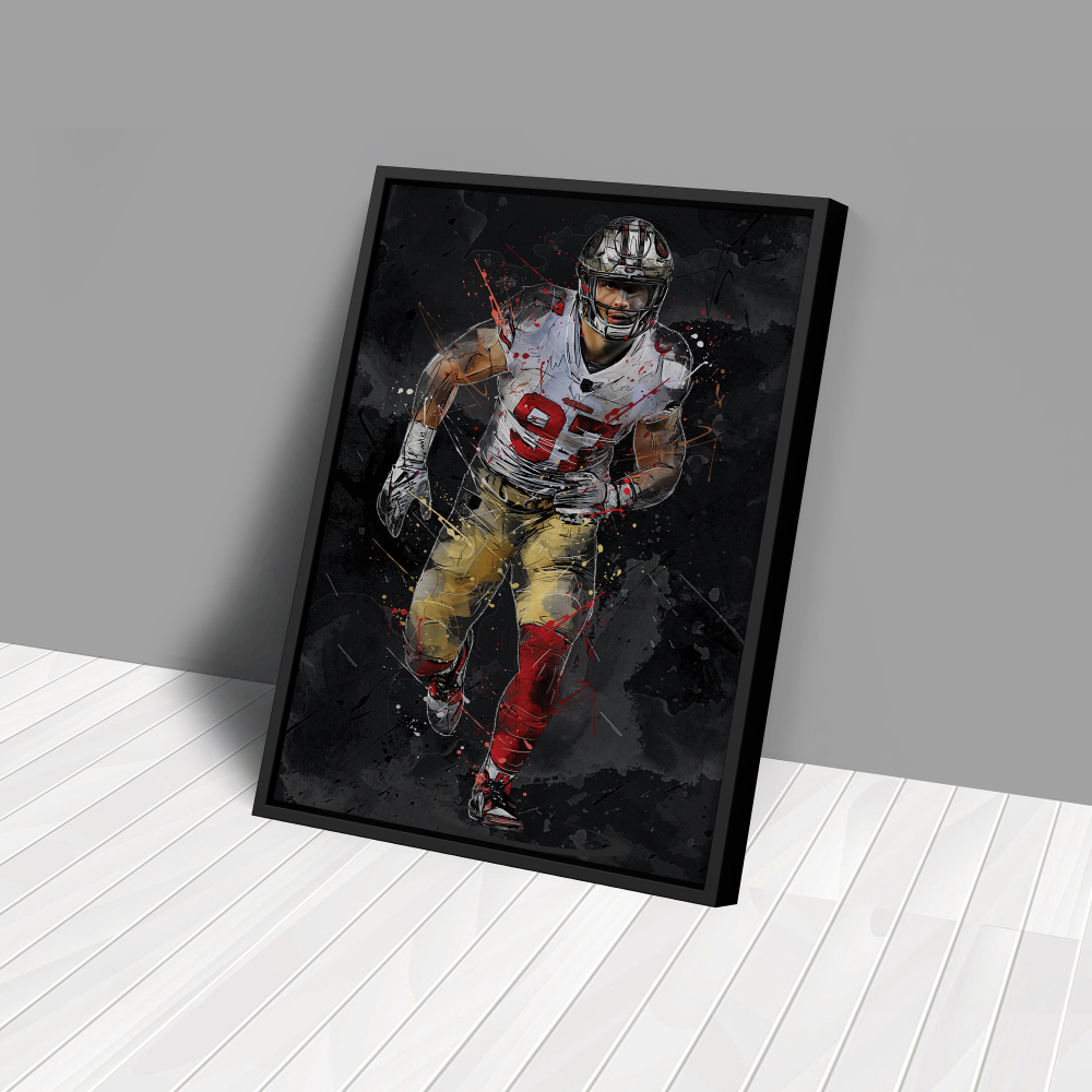 Nick Bosa Art San Francisco 49ers NFL Canvas Wall Art Home Decor Framed Poster Man Cave Gift