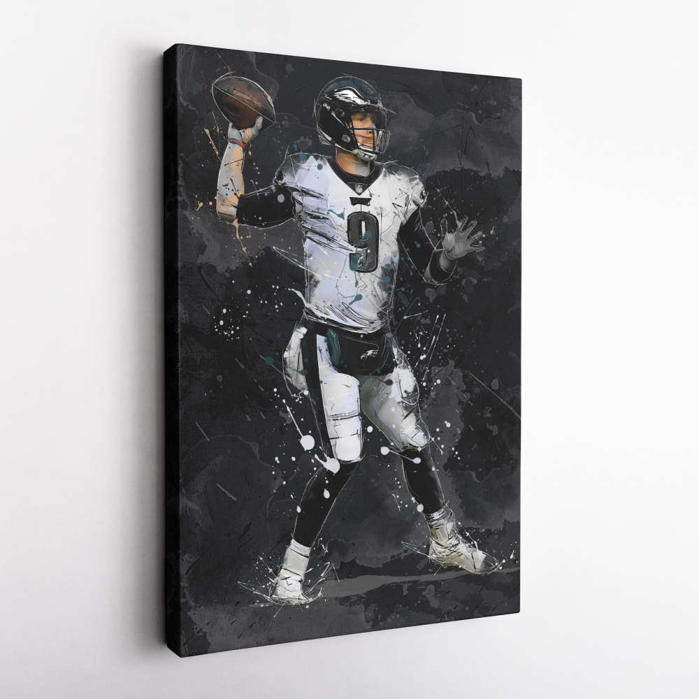 Nick Foles Art Philadelphia Eagles NFL Canvas Wall Art Home Decor Framed Poster Man Cave Gift