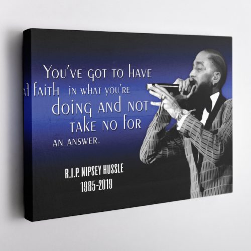 Nipsey Hussle Rapper Motivation Canvas Unique Design Wall Art Print Hand Made Ready to Hang Custom Design