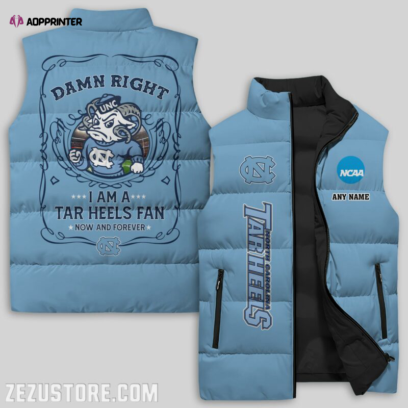 North Carolina Tar Heels NCAA Sleeveless Puffer Jacket Custom For Fans Gifts