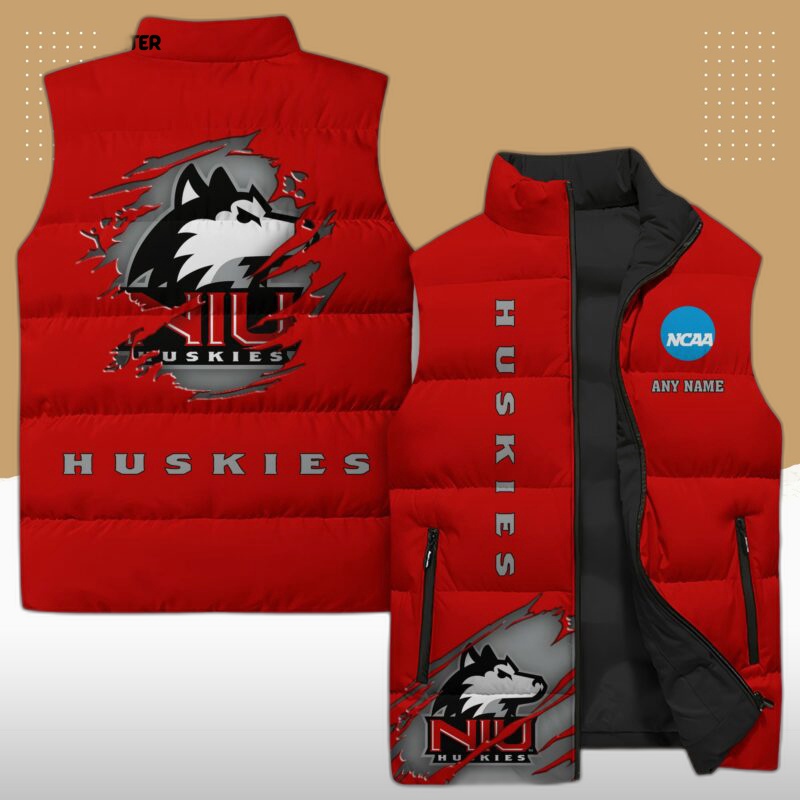 Northern Illinois Huskies NCAA Sleeveless Puffer Jacket Custom For Fans Gifts