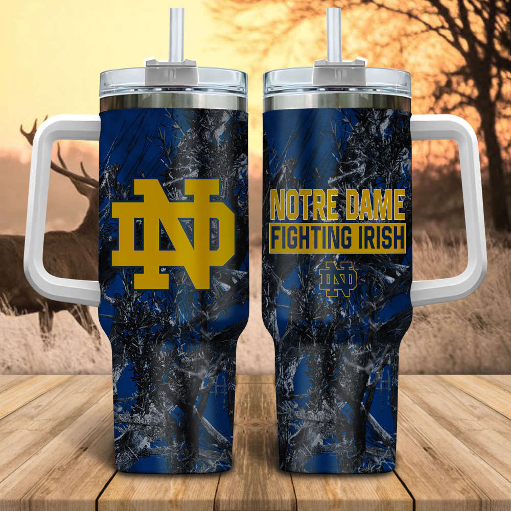 Notre Dame Fighting Irish NCAA Hunting Personalized Stanley Tumbler 40oz