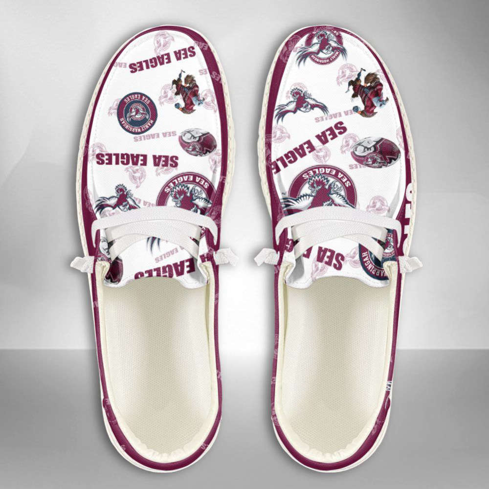 NRL Manly Warringah Sea Eagles Hey Dude Shoes Wally Lace Up Loafers Moccasin Slippers HDS0603