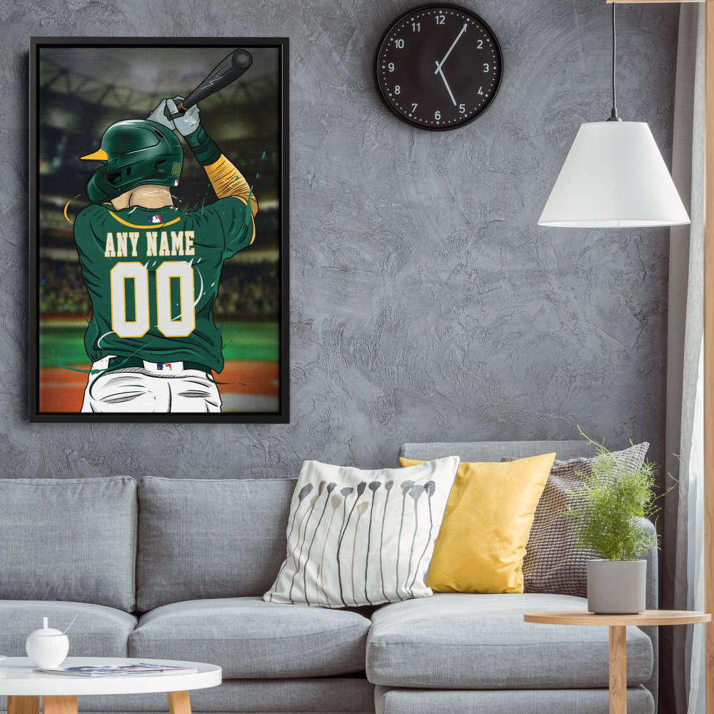 Oakland Athletics Jersey MLB Personalized Jersey Custom Name and Number Canvas Wall Art Print Home Decor Framed Poster Man Cave Gift