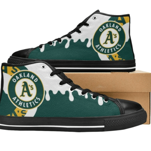 Oakland Athletics MLB Baseball Custom Canvas High Top Shoes