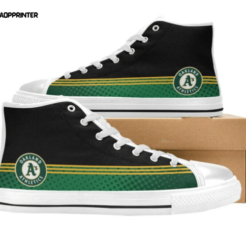 Oakland Athletics MLB Baseball Custom Canvas High Top Shoes