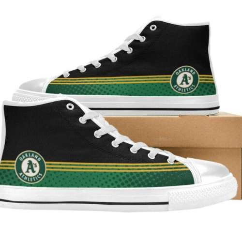 Oakland Athletics MLB Baseball Custom Canvas High Top Shoes