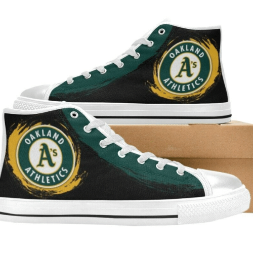 Oakland Athletics MLB Baseball Custom Canvas High Top Shoes