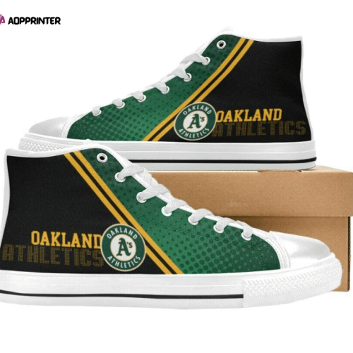 Oakland Athletics MLB Baseball Custom Canvas High Top Shoes