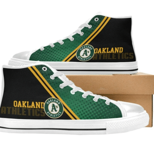 Oakland Athletics MLB Baseball Custom Canvas High Top Shoes